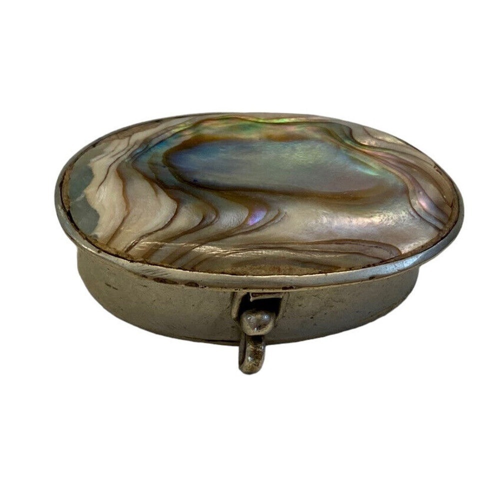 Vintage Antique Flower Rhinestones Opal Christmas Silver Gold 3 Mini Pill Boxes - Picture 11 of 13